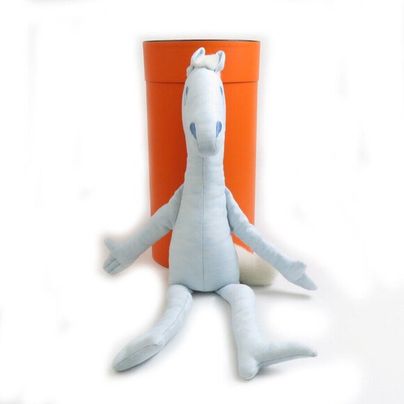 Auth HERMES Stuffed Toy Baby Toy Blue/White Linen - e59721j - Picture 8 of 8